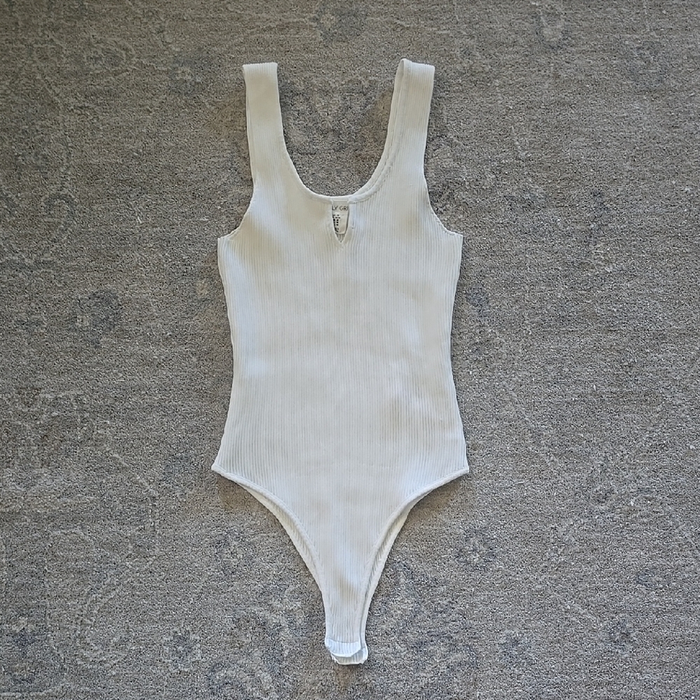⚜️ White Ribbed Bodysuit Women's